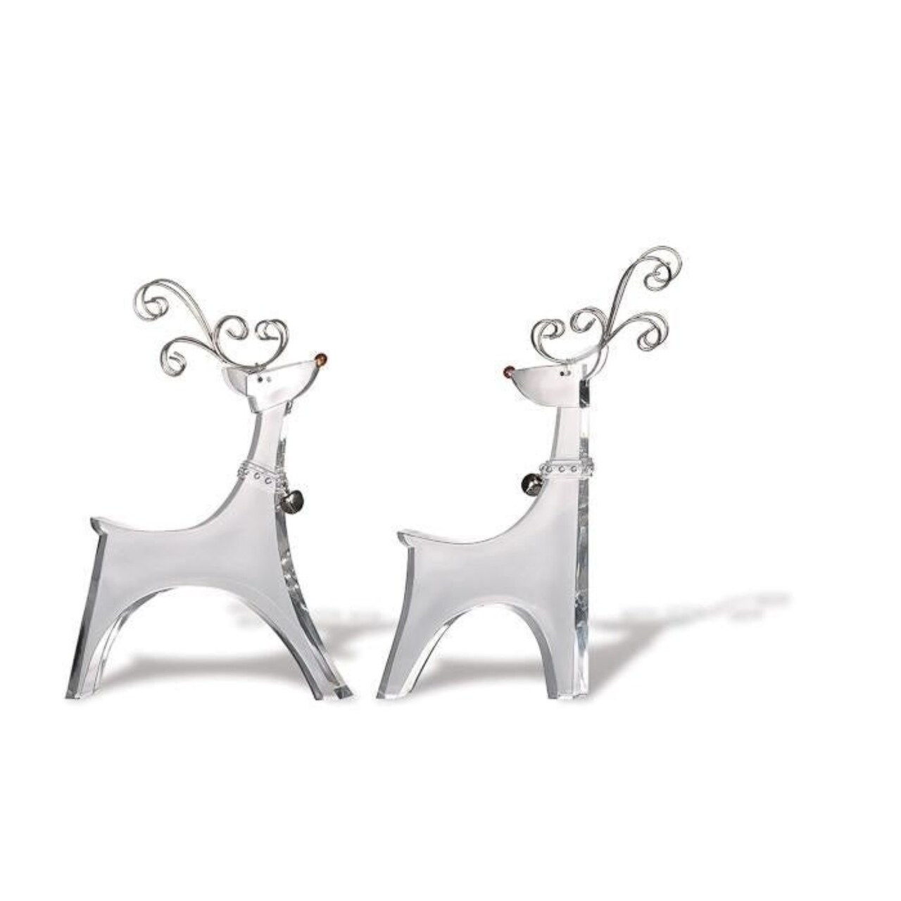 Icy Giftware Icy Crystal Christmas Smooth Deer Tabletop Figurines - 7.5" - Set of 4